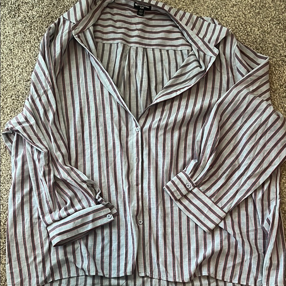 Pretty little thing Striped Button-Up Shirt